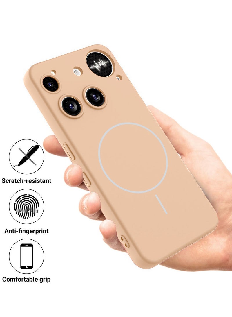 Wtech Nothing Phone (3) 5G 2025 Premium Liquid Silicone Compatible With Thin Magsafe Ring Case Cover (MCMPMN) - Gold - Image 2