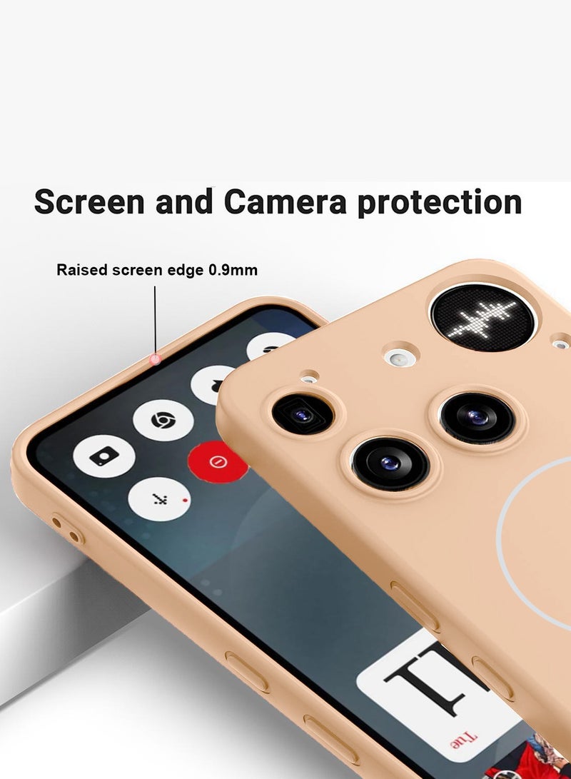 Wtech Nothing Phone (3) 5G 2025 Premium Liquid Silicone Compatible With Thin Magsafe Ring Case Cover (MCMPMN) - Gold - Image 4