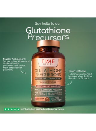 Time Health Glutathione Precursors - Tri-Peptide Formula Glycine - 120  Capsules | Best Price Oman