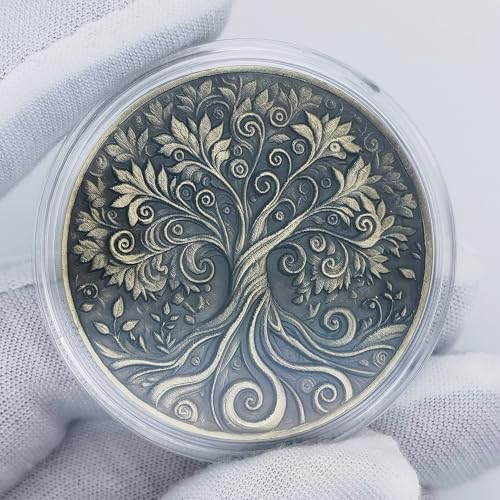 Rumkou Inspirational Coins Tree of Life Challenge Coin Motivational Quote Artistic Design - Image 5