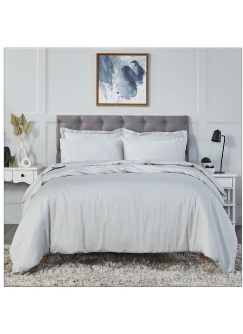 Comforter Set 7-Pieces Double Size Hotel Style All Season Cotton Rich Bedding Set With Removable Cover And Down Alternative Filling, Grey