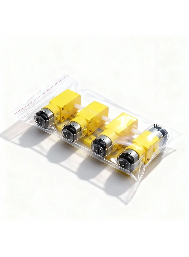 robotgcc Smart Robot Chassis TT Motor Pack (4pcs) | 3–6V DC Dual Shaft Geared Motors | Compatible with Arduino Car, STEM Lab, DIY Robotics, Engineering Education - Image 1