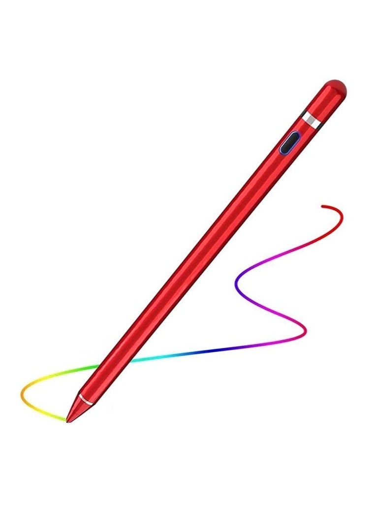 DUSALA Active Stylus Pen for Touch Screens 1.5mm Fine Point Rechargeable Digital Pencil Capacitive Pen Fine Point Stylus Pen Pencil Compatible with iPhone iPad and Other Tablets (Red) - Image 1