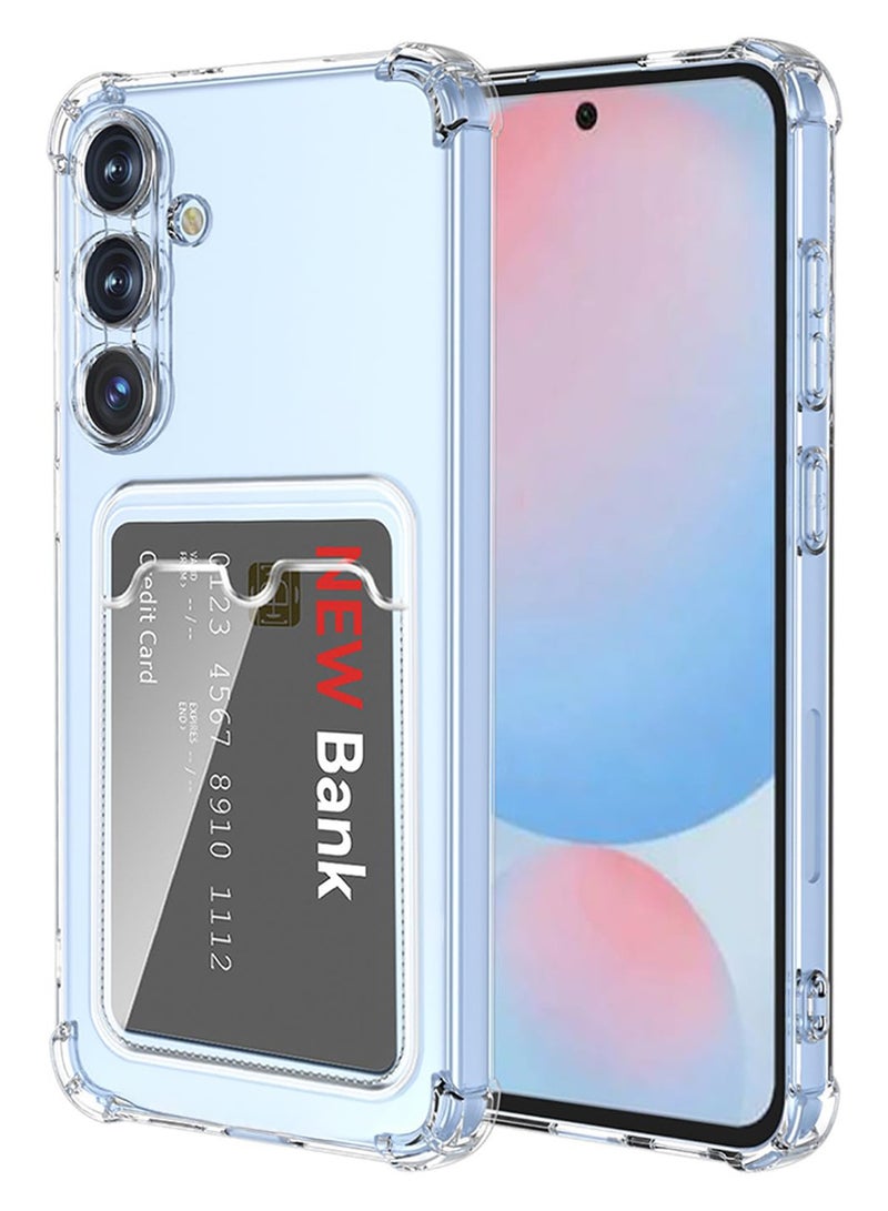 Wallet Phone Case Slim Fit Card Slot Transparent Case Protective Soft Shockproof Case with Card Holder For Samsung Galaxy A36