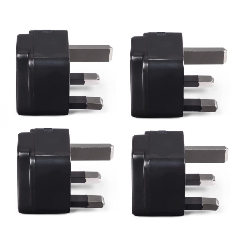 RV India to UK UAE Hong Kong More Type G Travel Adapter Plug 4 Pack Black Color  - Image 3