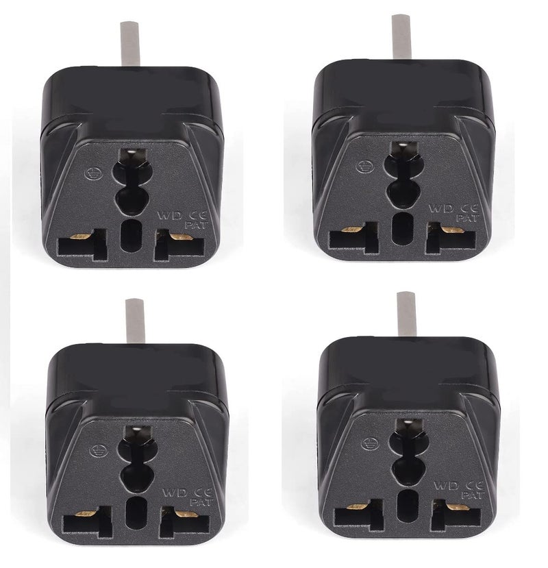RV India to UK UAE Hong Kong More Type G Travel Adapter Plug 4 Pack Black Color  - Image 2