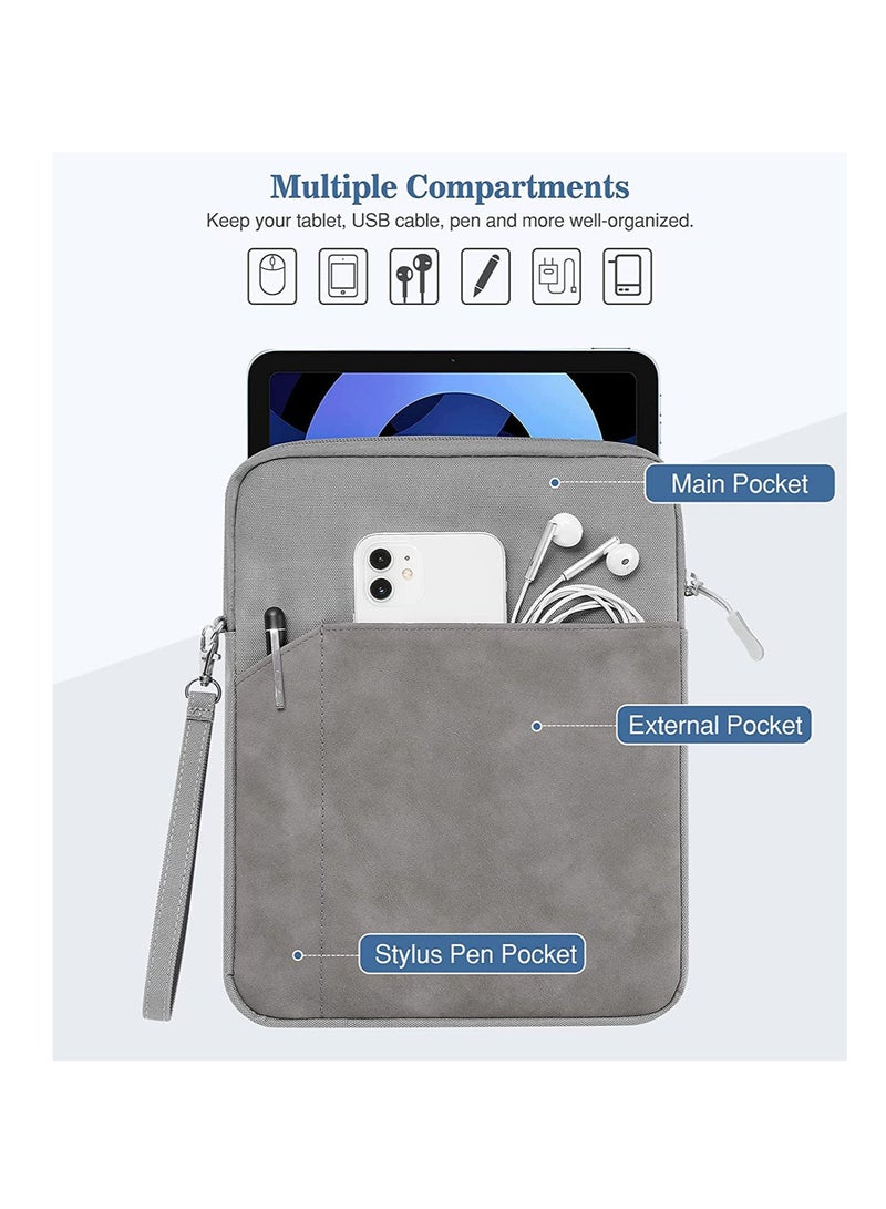 غطاء حقيبة كمبيوتر محمول بسحاب مقاس 13 و 13.3 بوصة مع حقيبة شاحن ضد الغبار حقيبة يد مقاومة للماء للرجال أو النساء اللون رمادي غامق - Image 3
