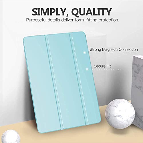 ProElite Smart Trifold Hard Back Flip Stand Case Cover for Apple iPad 9.7 inch 2018/2017 5th 6th Generation with Stylus Pen- Light Blue - Image 3