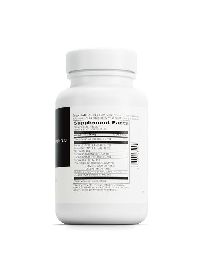 Davinci - Labs All-Zyme - Dietary Supplement to Support Digestive Tract Function and Nutrient Absorption - with Calcium, Pepsin, Bromelain, Papain, Pancreatin and More - Gluten-Free - 90 Tablets - Image 1