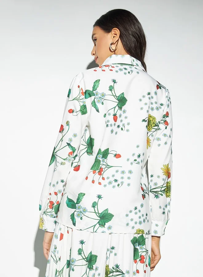 2Xtremz 2Xtremz All-Over Floral Print Shirt with Long Sleeves