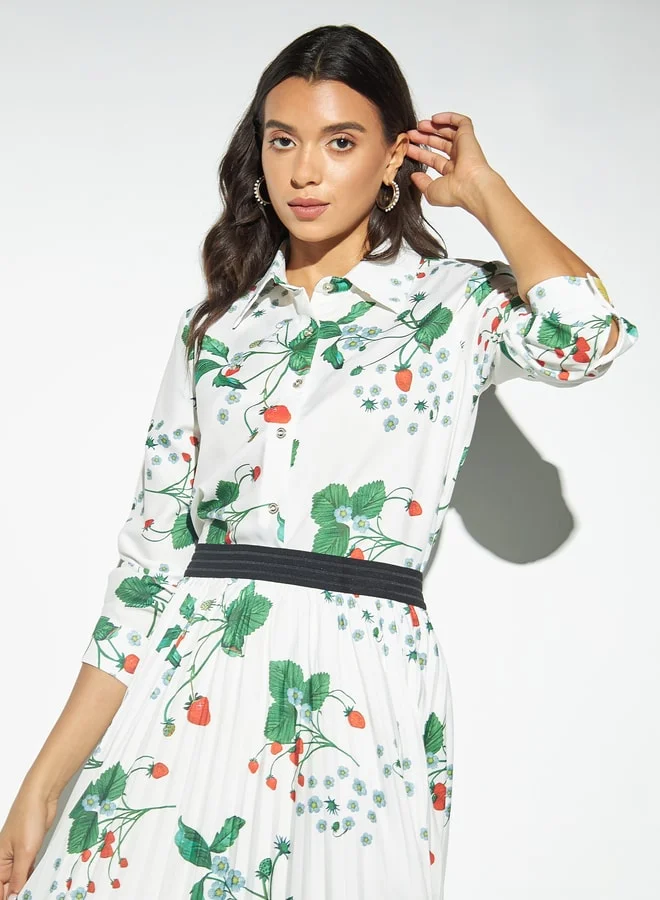 2Xtremz 2Xtremz All-Over Floral Print Shirt with Long Sleeves