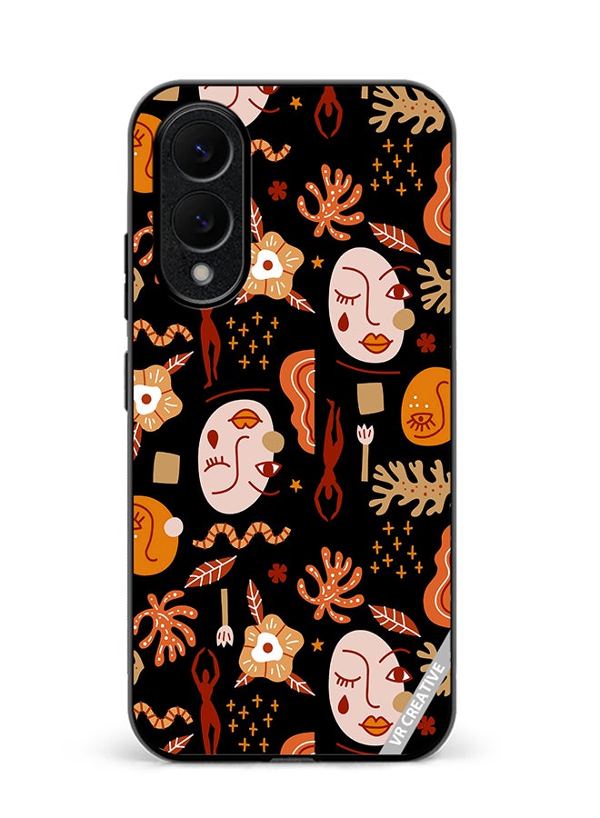 VR CREATIVE Protective Case Cover For Samsung Galaxy S25 Edge Silhouettes Of People Design Multicolour