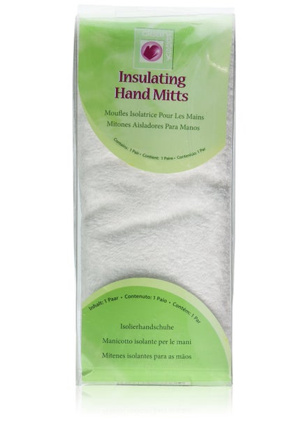 Clean + Easy Clean + Easy Insulating Hand Mitts, Terry Cloth Thermal Gloves for Paraffin Treatment and Therabath, Calloused and Dry Skin, Made of 100% Cotton, Washable, 1 pair 