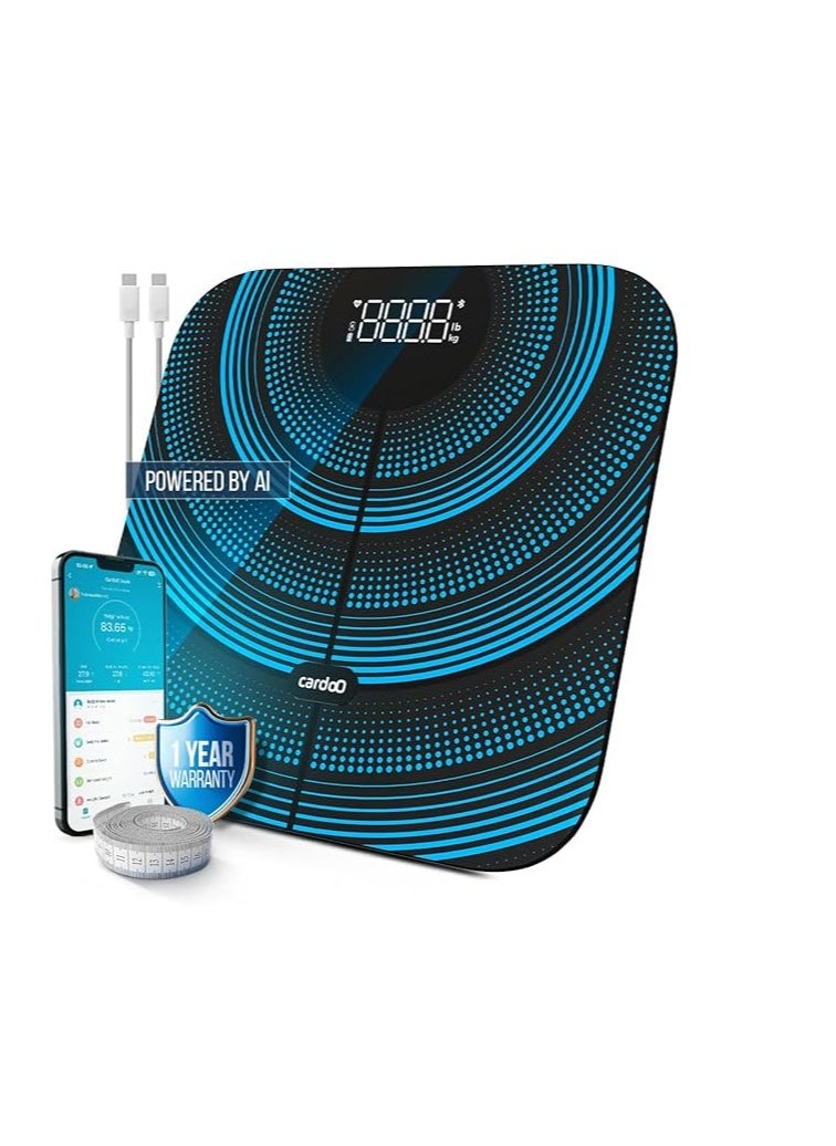 I Carer - Smart Scale – 19 Body Parameters, Heart Rate Monitoring, and AI-Powered Health Insights – Multi-User Management and Goal Setting – Black - Image 1