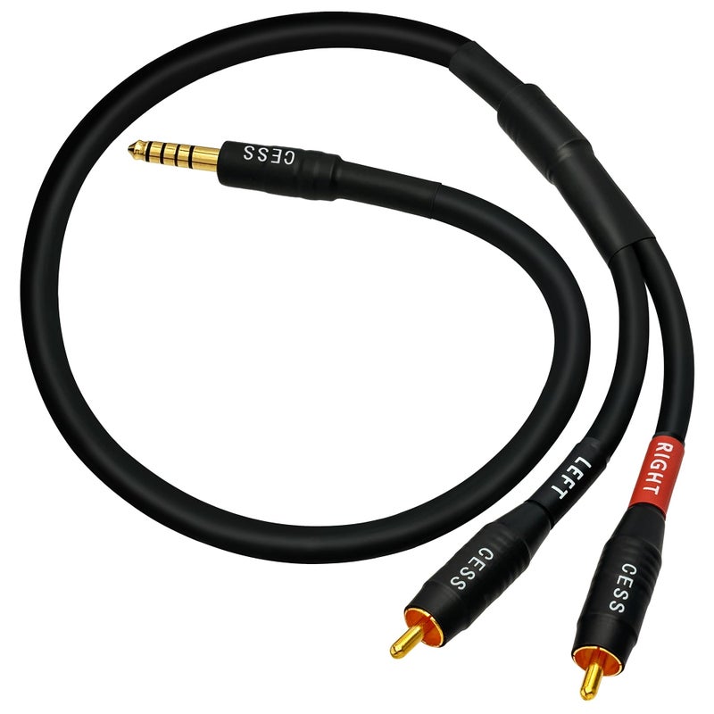 CNCESS CESS262 44mm Balanced Male to 2 RCA Audio Cable 24 Inch Shielded HiFi Interconnect for DAC Amplifier Music Player GoldPlated Connectors - Image 2