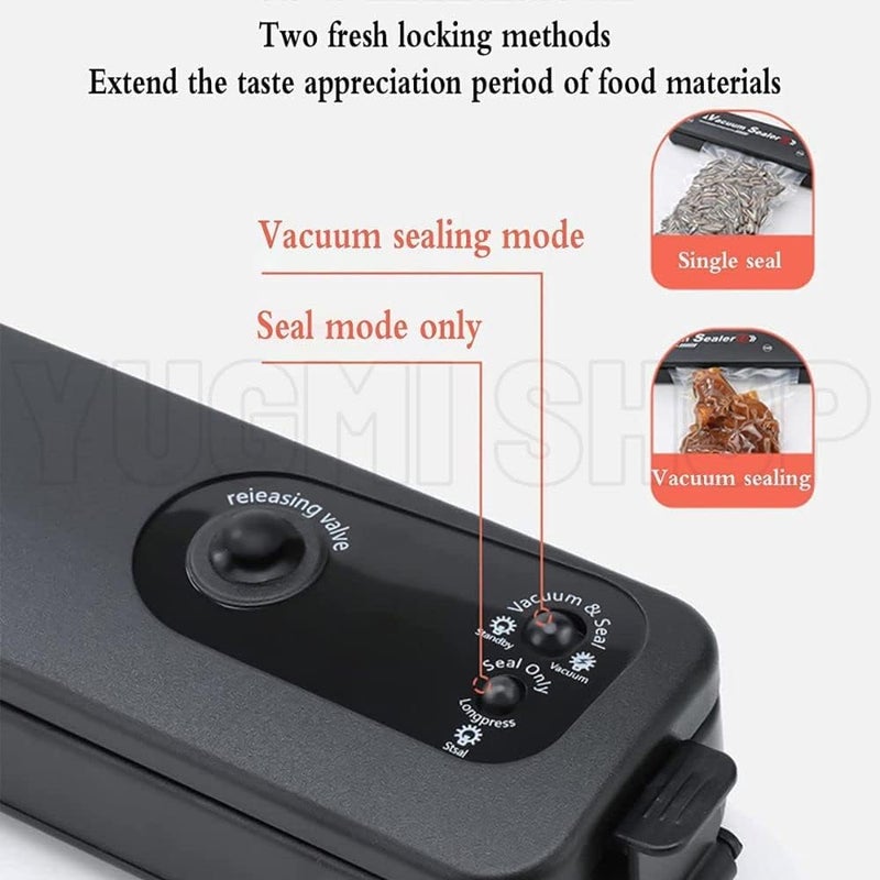 Dweezhet Vacuum Sealer Machine Automatic Fresh FoodSealer Vacuum Packing Machine for Fruits Meat Preservation with Dry Moist Sealing Modes with LED Multi Color - Image 5