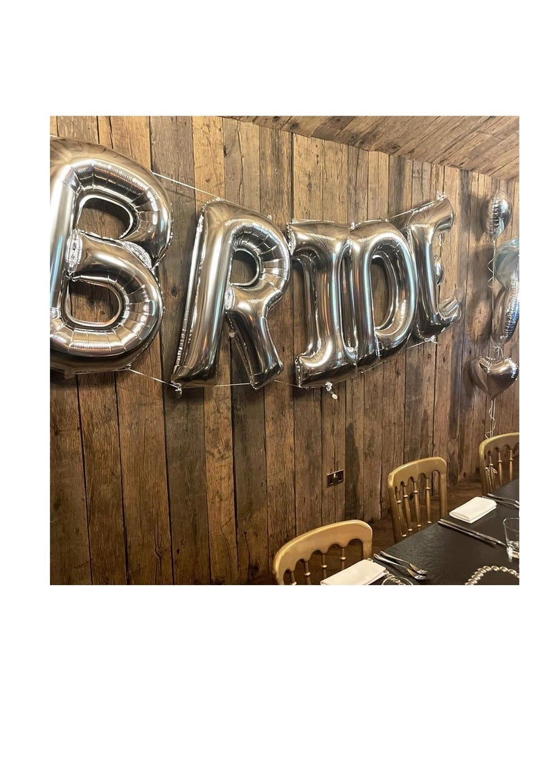 بارتي ويذ إيما الحروف الفضية البالونات من الألف إلى الياء 32 بوصة بالونات الأبجدية الكبيرة الفضة رقائق الهيليوم رسالة بالون لتزيين حفل عيد ميلاد الذكرى السنوية لزفاف الزفاف (فضي-P) - Image 2