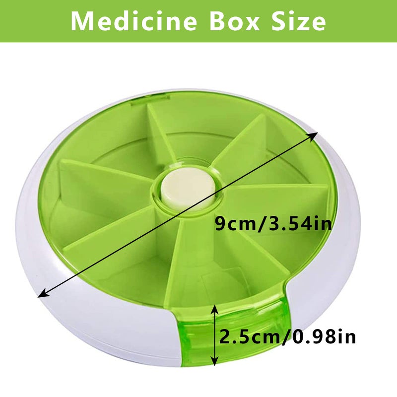 INVODA Pill Organizer Weekly 3PCS,INVODA Pill Case 7 Day 3 Times Medicine Pill Dispenser,Push Button Rotate Pill Planner with 7 Compartments (3 Group) - Image 4