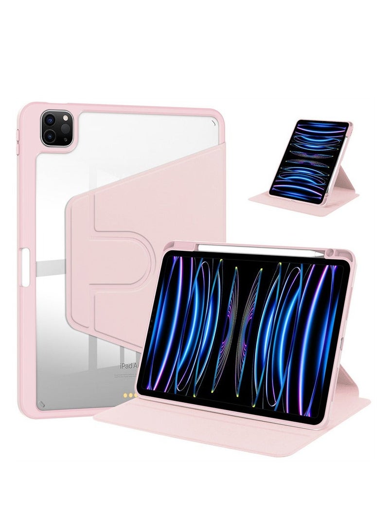 Compatible with Apple iPad Pro 11/13 2024 Acrylic Swivel Leather Case, Stand Full Pack Tablet Case Compatible with Apple iPad Air 11/13