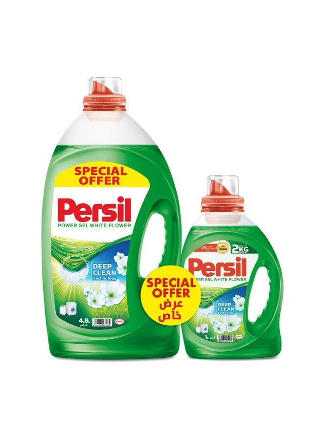 Persil Gel White Flowers Laundry Detergent 4.8L + 1L Free - Image 1