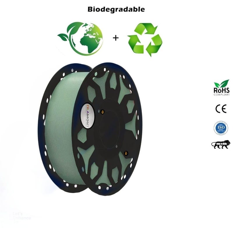 Protomont TECHNOLOGIES فيلا مونت 1.75 مم خيوط طباعة ثلاثية الأبعاد PLA بريميوم بلس متوافقة مع معظم طابعات FDM (أخضر عسكري غير لامع) - Image 4