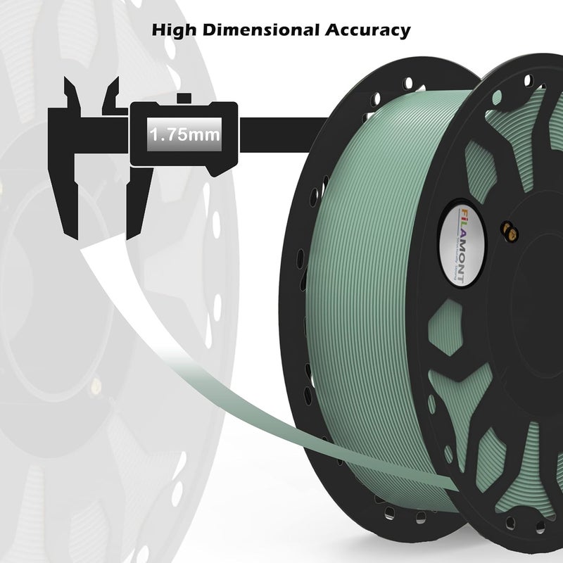 Protomont TECHNOLOGIES فيلا مونت 1.75 مم خيوط طباعة ثلاثية الأبعاد PLA بريميوم بلس متوافقة مع معظم طابعات FDM (أخضر عسكري غير لامع) - Image 2