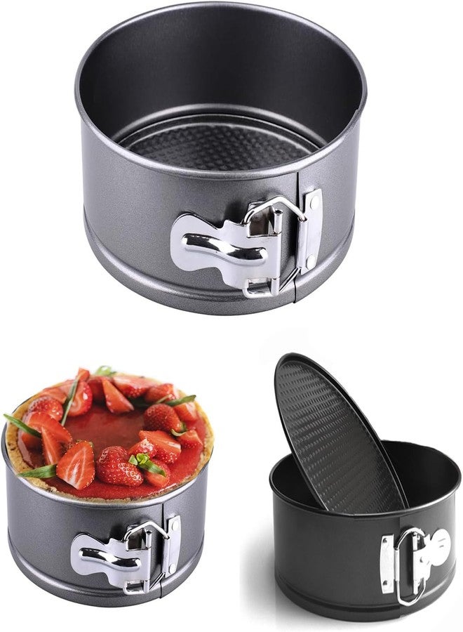 PureBake صينية كيك دائرية غير لاصقة من بيور بيك، مقاس 4 بوصات - مطلية بالتفلون، صينية خبز صغيرة من الفولاذ الكربوني لتشيز كيك، والفطائر، والكيش، والحلويات الصغيرة - آمنة للاستخدام في الفرن والميكروويف - قطعة واحدة، لون أسود - Image 1