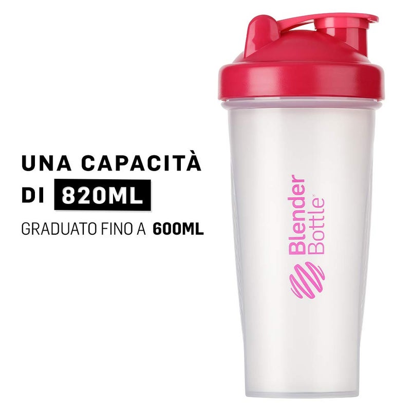 Blender Bottle زجاجة خلط كلاسيكية كوب شاكر / شاكر حمية / شاكر بروتين مع كرة الخلط / 820 مل - وردي شفاف - Image 4