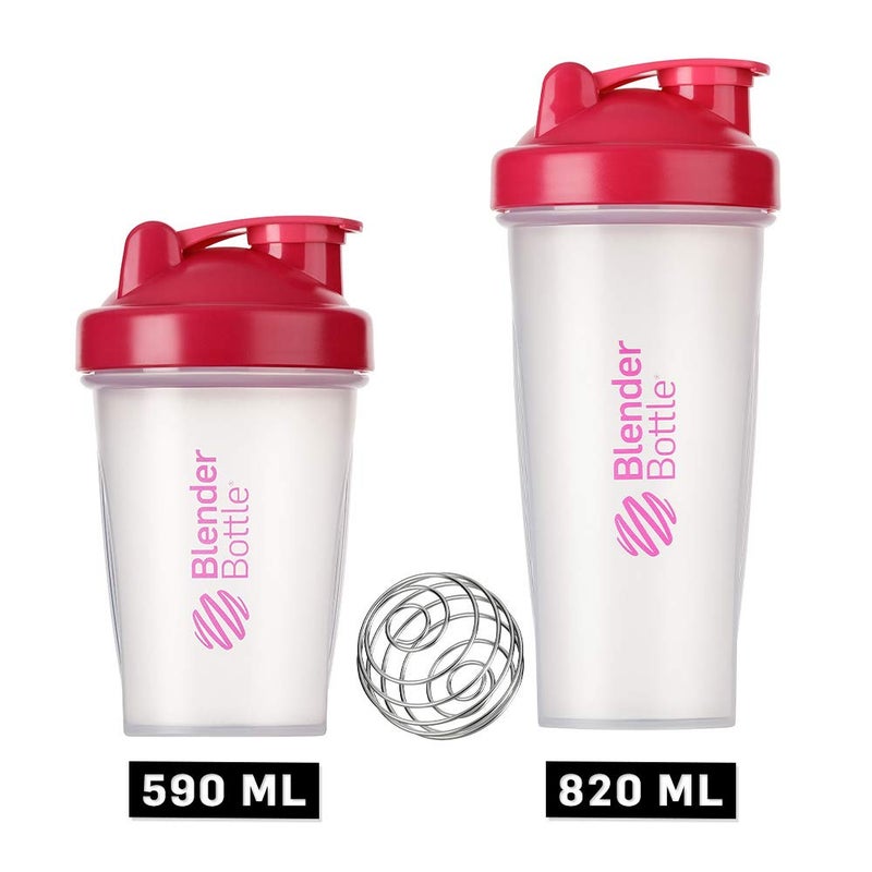 Blender Bottle زجاجة خلط كلاسيكية كوب شاكر / شاكر حمية / شاكر بروتين مع كرة الخلط / 820 مل - وردي شفاف - Image 5