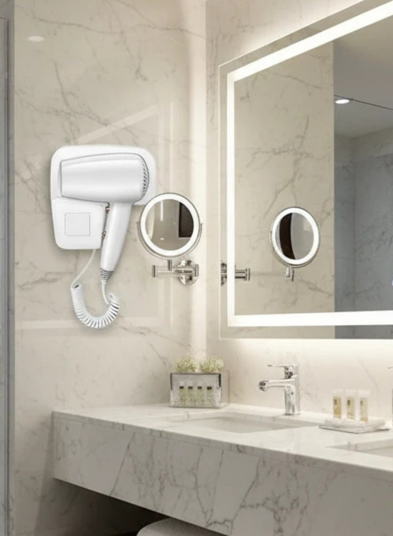 PRIMO PLUS Professional Wall-Mounted Hair Dryer: Compact, Lightweight, and Powerful 1250 W - No Drilling Required! Hot & Cold Settings, Automatic Shut-off, Moisture-Lock Technology, Quiet Operation - Image 2