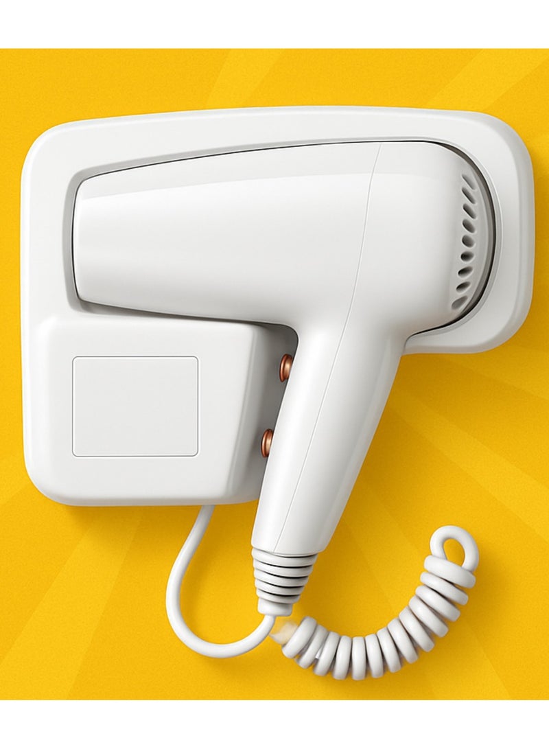 PRIMO PLUS Professional Wall-Mounted Hair Dryer: Compact, Lightweight, and Powerful 1250 W - No Drilling Required! Hot & Cold Settings, Automatic Shut-off, Moisture-Lock Technology, Quiet Operation - Image 5