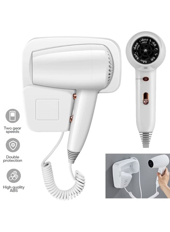 PRIMO PLUS Professional Wall-Mounted Hair Dryer: Compact, Lightweight, and Powerful 1200 W - No Drilling Required! Hot & Cold Settings, Automatic Shut-off, Moisture-Lock Technology, Quiet Operation - Image 1