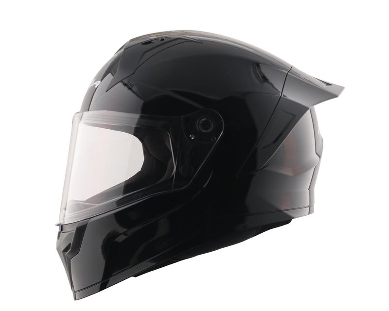 Vega Sonic Solid Full Face Motorcycle Helmet with Shock Absorbing Liner, Comfortable Interior, Lightweight Shell, Aerodynamic Design, Ventilated Fit, and Trendy Black Finish Black-L - Image 1