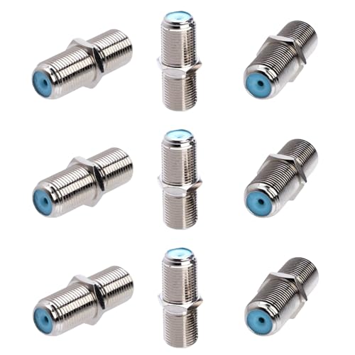SATMAXIMUM F81 F-Type Coaxial Coupler, 3GHz Barrel Connector for RG6, RG59 & RG11, Nickel-Plated Coax Cable Extender for TV, Internet, Satellite & MoCA (10 PCS) - Image 1
