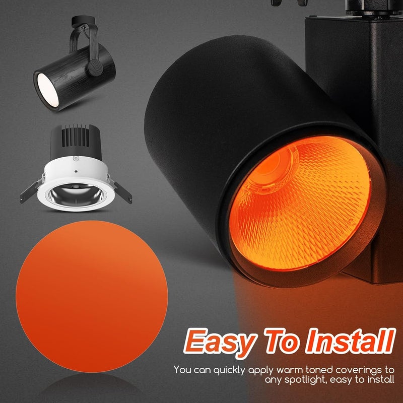 Uonlytech 20pcs Warm Light Filter Stickers, 11. 6 Inch Self-Adhesive Color Gels for Spotlights and Strobes, Amber Mood Lighting Film for Home, Theater, and Dj Lighting - Image 3