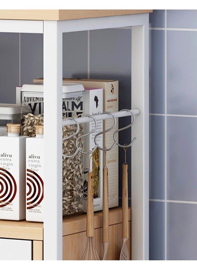 NKX Multi Layer Tier Kitchen Storage Shelf Microwave Oven Stand Rack Spice Organizer with 3 Door Storage Cabinet Large Storage Rack - Image 4