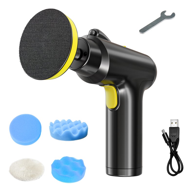 Cordless Car Polisher 3 Gears of Speeds Adjustable Electric Auto Polishing Machine Multifunctional Home Cleaning Metal Waxing Wood Sanding Rust Removal Machine Handheld Car Paint Scratch Repairing - Image 1