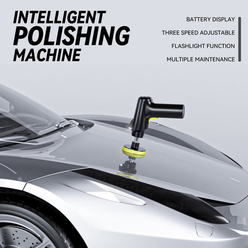 Cordless Car Polisher 3 Gears of Speeds Adjustable Electric Auto Polishing Machine Multifunctional Home Cleaning Metal Waxing Wood Sanding Rust Removal Machine Handheld Car Paint Scratch Repairing - Image 2