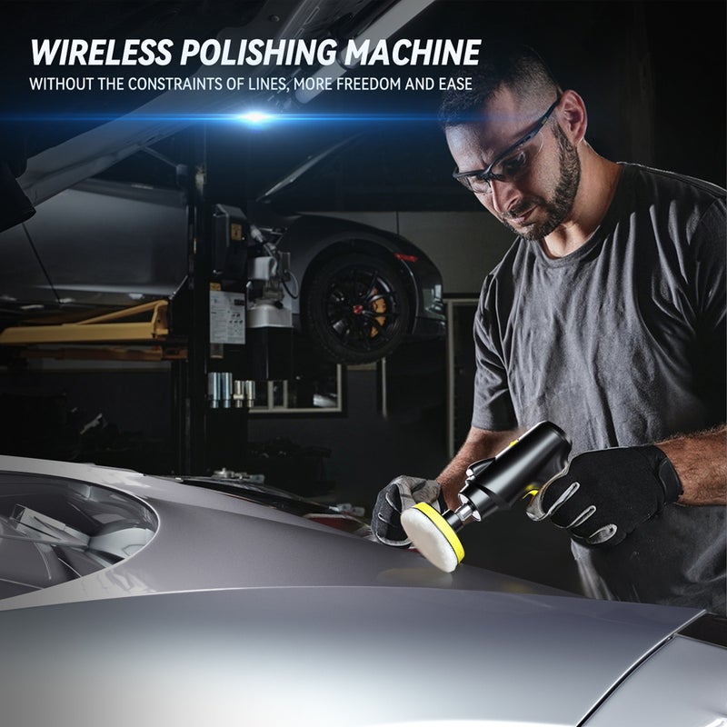 Cordless Car Polisher 3 Gears of Speeds Adjustable Electric Auto Polishing Machine Multifunctional Home Cleaning Metal Waxing Wood Sanding Rust Removal Machine Handheld Car Paint Scratch Repairing - Image 4