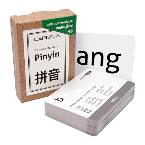 CARDDIA Chinese Mandarin Pinyin Flashcards with Audio MP3 - Comprehensive Learning Kit for Beginners and Enthusiasts, Durable & Portable - Image 1