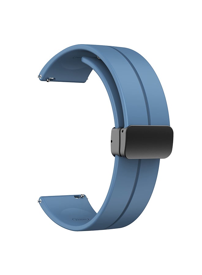 DUSALA Silicone Watch Band For CMF by Nothing Watch Pro/Watch Pro 2 Watchband Bracelet Magnetic Folding Buckle Soft Silicone Replacement Straps for Men- Premium Blue - Image 1