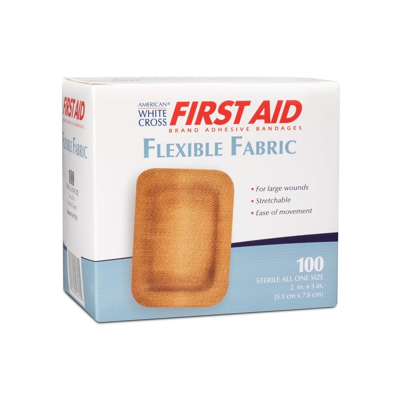 Dukal 1617033 Flexible Fabric Adhesive Bandage 2 x 3 Patch Pack of 100 - Image 1