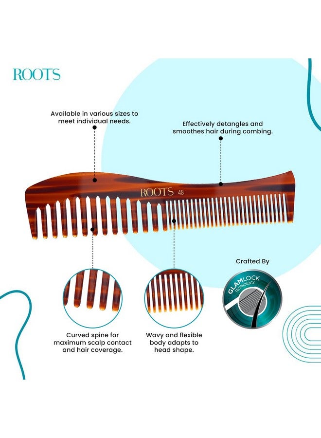 Roots - Classic Brown Dressing Comb - Hair Comb For Men And Women - Style Your Hair Hassle-Free - Light Weight For Healthy & Stylish Hair - Pack Of 1-48 - Image 2