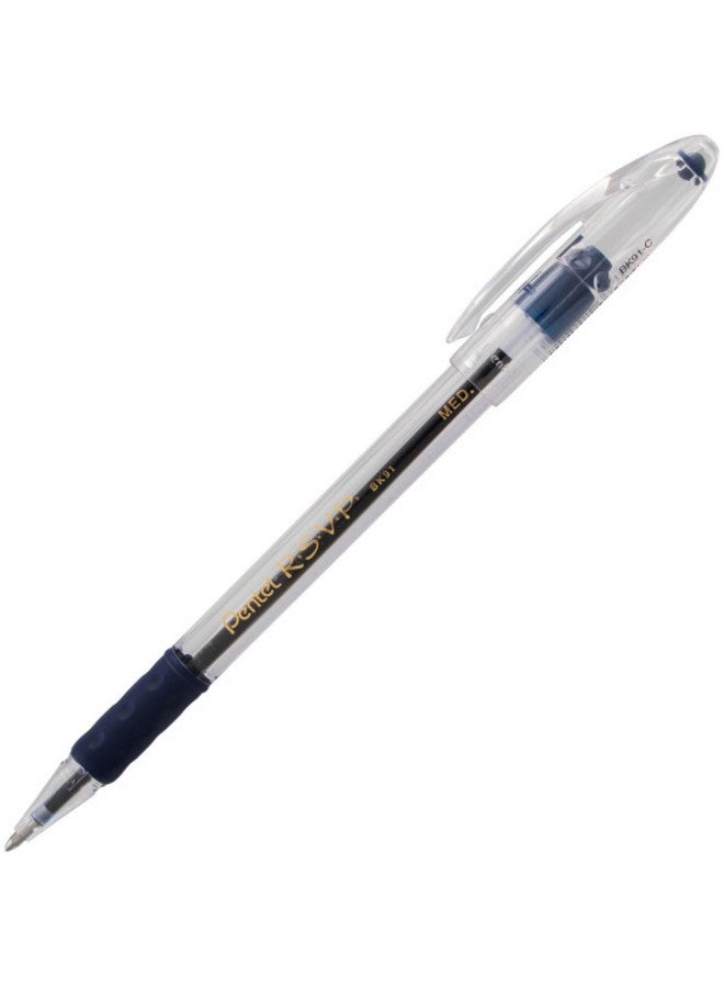 Pentel Rsvp Original Ballpoint Pen, (1.0Mm) Medium Line, Assorted Ink Colors, Clear Barrel, 8 Pack With Bonus Black Ink Pen - Image 4