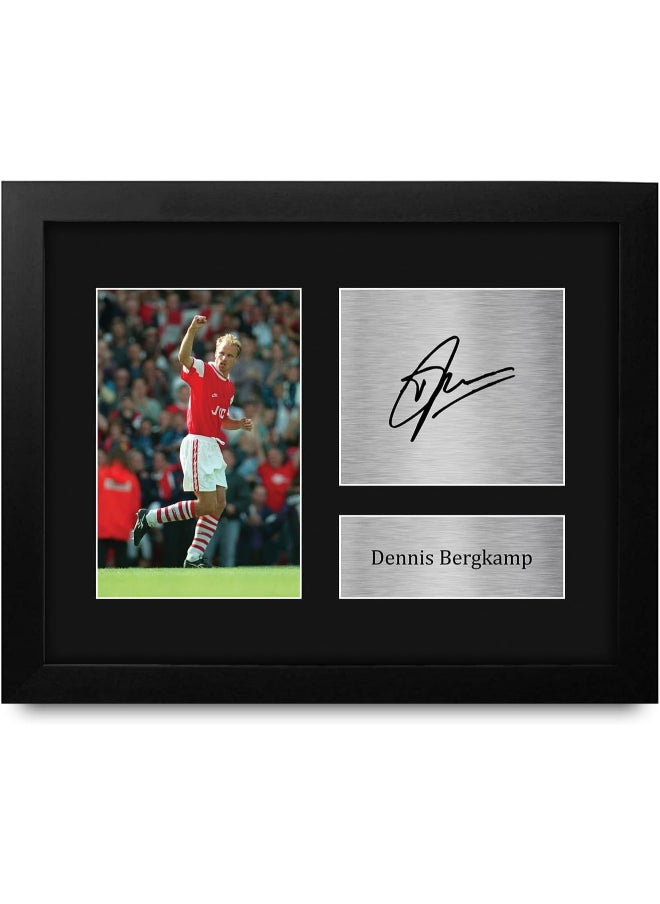 HWC Trading HWC Trading Dennis Bergkamp Framed Gifts Printed Signed Autograph Picture for Football Fans and Supporters  - Image 1