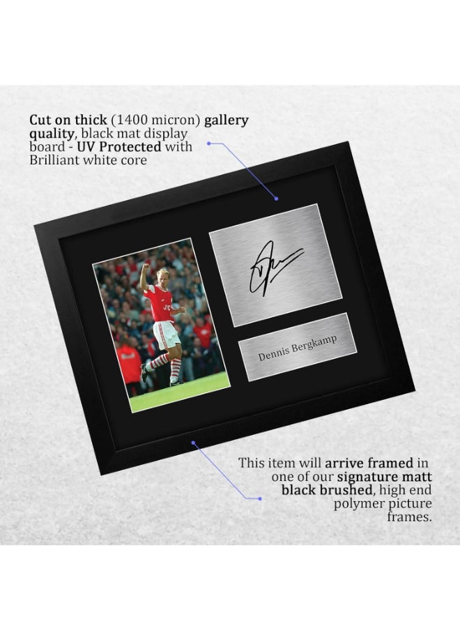 HWC Trading HWC Trading Dennis Bergkamp Framed Gifts Printed Signed Autograph Picture for Football Fans and Supporters  - Image 3