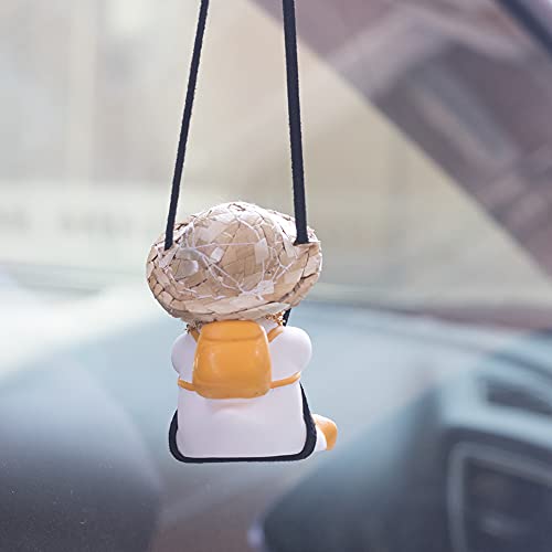 AMIORO Car Mirror Hanging Accessories, Cute Swinging Duck Car Ornament Dashboard Decorations (Mirrors Sunglasses Duck) - Image 4