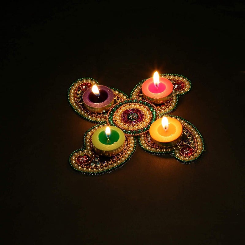 BHUMI Diwali Tea Lights Candles for Home Dcor 23 hrs of Burning Time Multi Non Scented Wax Unscented Candle Light Dinner Birthday Decoration Bedroom Diffuser t Lamp Multicolour 50 pcs Set - Image 5