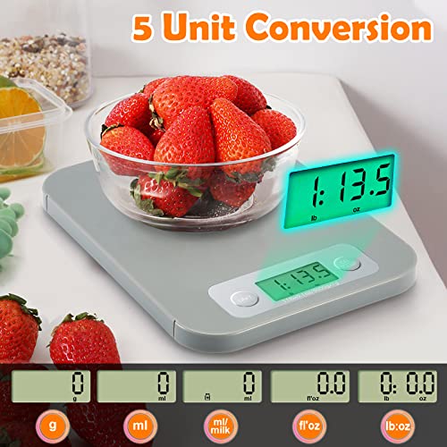 URAMAZ Smart Food Scale for Calorie Counting, Digital Food Scale with Nutritional Calculator, Bluetooth Food Weight Scale for Weight Loss, Diabetics, Macro, Diet, Baking 3g-5kg, 0.1oz - Image 4