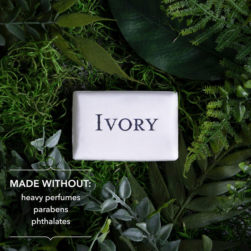 Ivory Gentle Bath Bar Soap, Designed for Whole Family, 99.44% Pure Formula with Plant-Based Cleansers, Made Without Heavy Perfumes, Parabens or Phthalates, Original Scent, 4.0 oz (4 Count) - Image 2